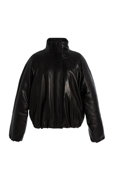 Proenza Schouler Laney Semigloss Leather Jacket In Black