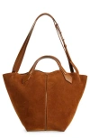 Proenza Schouler Large Chelsea Suede Tote In Saddle