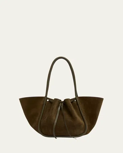 Proenza Schouler Large Drawstring Suede Tote Bag In Brown