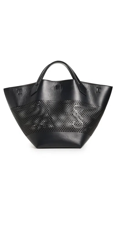 Proenza Schouler Large Ps1 Perforated-leather Tote Bag In Black