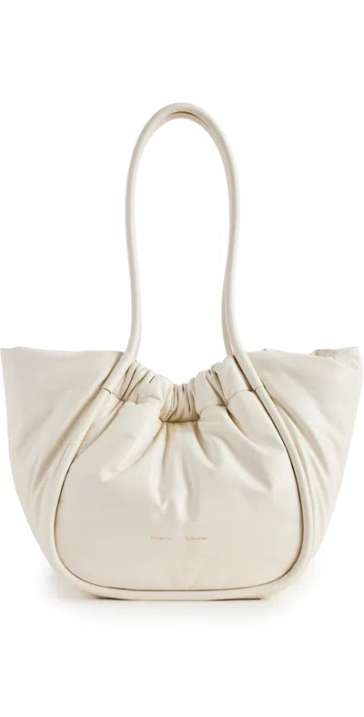 Proenza Schouler Large Puffy Nappa Ruched Tote Ivory