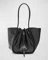Proenza Schouler Large Ruched Calf Leather Tote Bag In Black