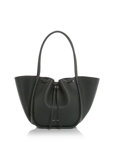 Proenza Schouler Large Ruched Leather Tote In Black