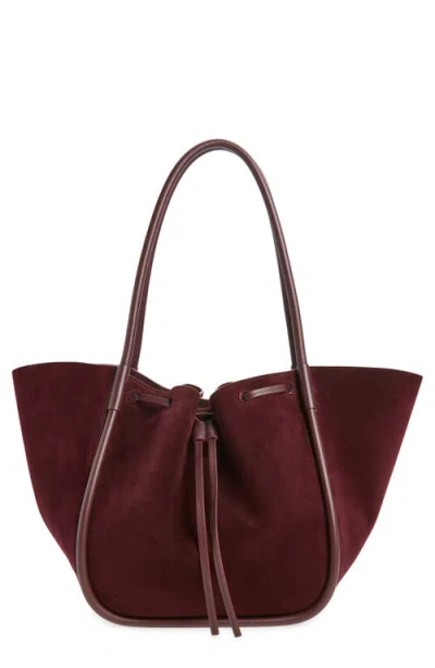 Proenza Schouler Large Ruched Leather Tote In Burgundy