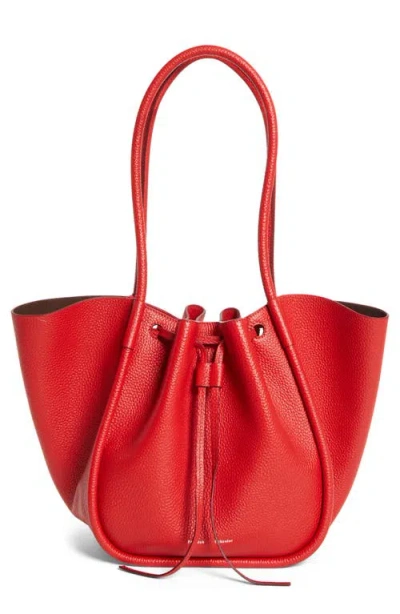 Proenza Schouler Large Ruched Leather Tote In Red