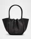 Proenza Schouler Large Ruched Pebbled Calfskin Tote Bag In Black