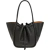 Proenza Schouler Large Ruched Pebbled Leather Tote In Black