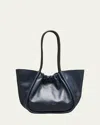 Proenza Schouler Large Ruched Smooth Leather Tote Bag In Navy