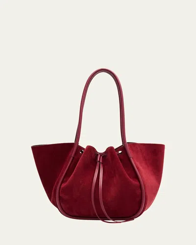 Proenza Schouler Large Ruched Suede Tote Bag