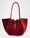 Proenza Schouler Large Ruched Suede Tote Bag