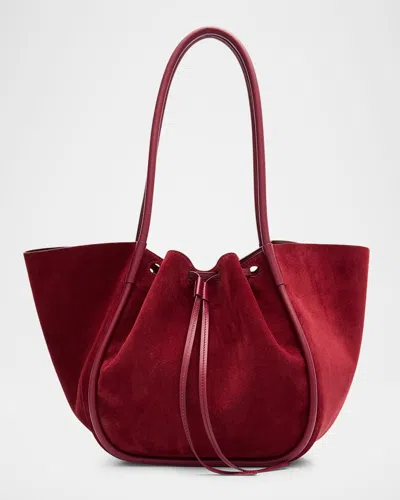 Proenza Schouler Large Ruched Suede Tote Bag