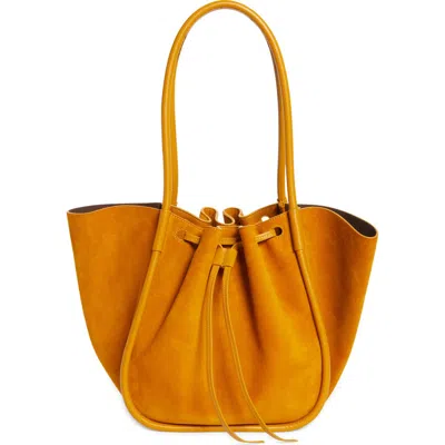 Proenza Schouler Large Ruched Suede Tote In Brown