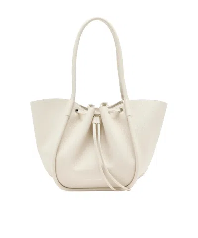 Proenza Schouler Large Ruched Tote Bag In Off White