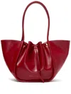 Proenza Schouler Women's Large Python-embossed Leather Ruched Tote In Red