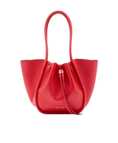 Proenza Schouler Large Ruched Tote Bag In Tomato