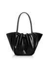 Proenza Schouler Large Ruched Calf Leather Tote Bag In Black