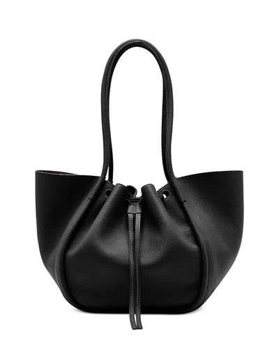 Proenza Schouler Large Ruched Tote In Soft Pebbled Leather In Black