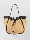 Proenza Schouler Large Ruffled Tote Bag With Woven Texture In Neutral