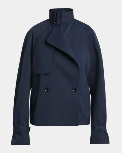 Proenza Schouler Larissa Technical Nylon Jacquard Short Jacket In Midnight
