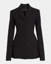 Proenza Schouler Lark Wool Gabardine Suiting Blazer In Black