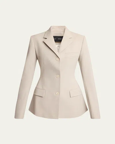 Proenza Schouler Lark Wool Gabardine Suiting Blazer In Taupe