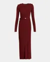 Proenza Schouler Lauryn Belted Silk-viscose Knit Maxi Sweater Dress In Dark Red