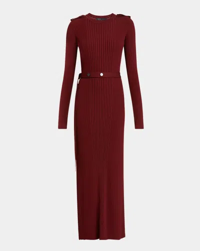 PROENZA SCHOULER LAURYN BELTED SILK-VISCOSE KNIT MAXI SWEATER DRESS