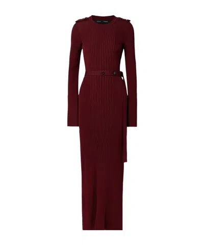 Proenza Schouler Lauryn Ribbed Knit Dress In Burgundy