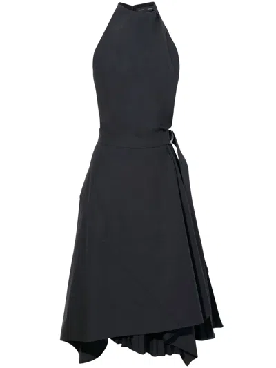Proenza Schouler Layered Poplin Wrap Dress In Black