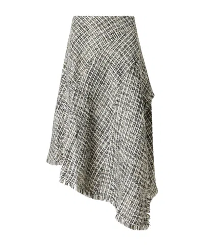 Proenza Schouler Layne Tweed Midi Skirt In Gray
