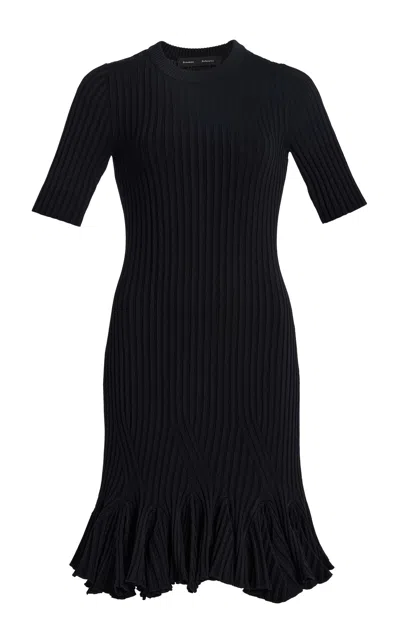 Proenza Schouler Leandra Ribbed Mini Dress In Black