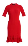 Proenza Schouler Leandra Ribbed Mini Dress In Red