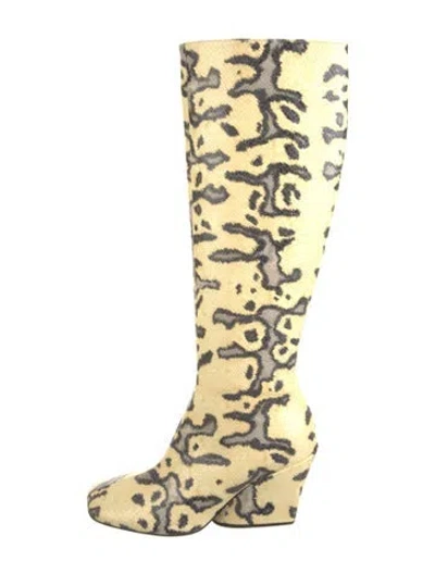 Pre-owned Proenza Schouler Leather Animal Print Boots In Multi
