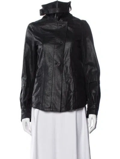 Pre-owned Proenza Schouler Leather Biker Jacket In Blue