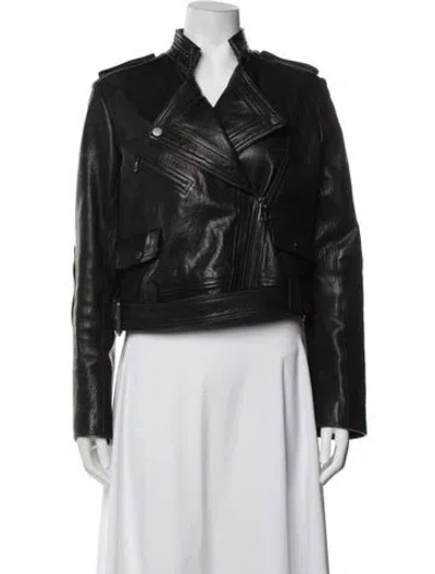 Pre-owned Proenza Schouler Leather Biker Jacket In Brown