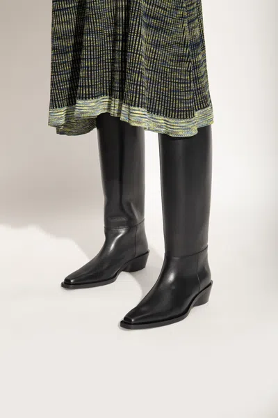 Proenza Schouler Bronco Leather Tall Boots In Black