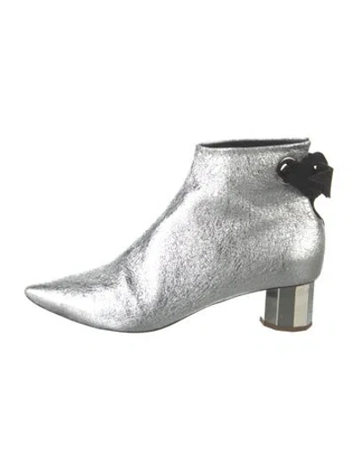 Pre-owned Proenza Schouler Leather Boots In Metallic/silver
