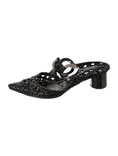 Pre-owned Proenza Schouler Leather Braided Accents Mules In Black