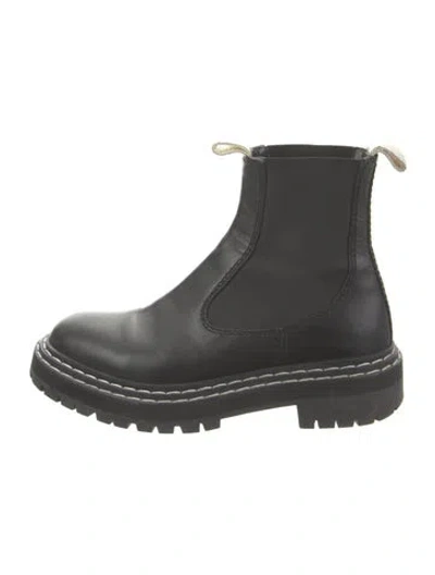 Pre-owned Proenza Schouler Leather Chelsea Boots In Black