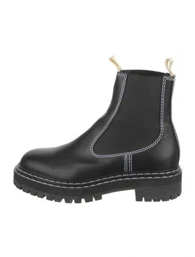 Pre-owned Proenza Schouler Leather Chelsea Boots In Black