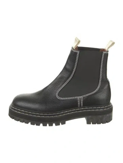 Pre-owned Proenza Schouler Leather Chelsea Boots In Black