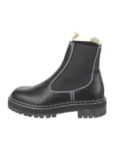 Pre-owned Proenza Schouler Leather Chelsea Boots In Black
