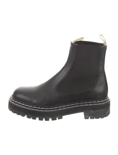 Pre-owned Proenza Schouler Leather Chelsea Boots In Black