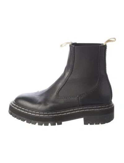 Pre-owned Proenza Schouler Leather Chelsea Boots In Black