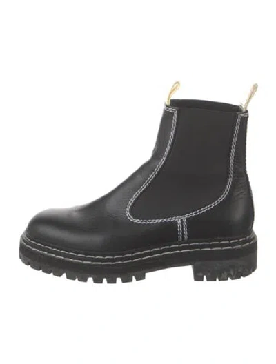 Pre-owned Proenza Schouler Leather Chelsea Boots In Black