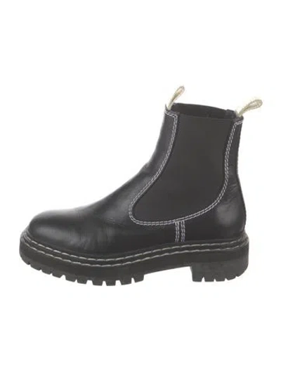 Pre-owned Proenza Schouler Leather Chelsea Boots In Black