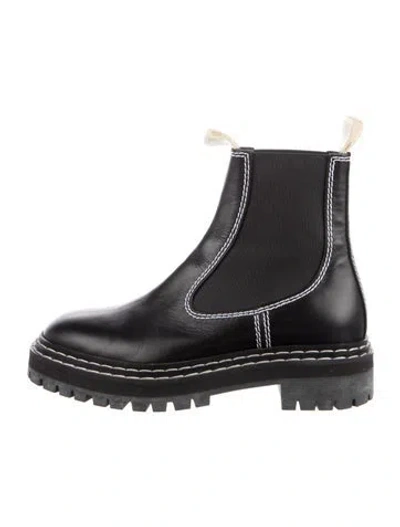 Pre-owned Proenza Schouler Leather Chelsea Boots In Black
