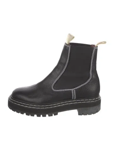 Pre-owned Proenza Schouler Leather Chelsea Boots In Black