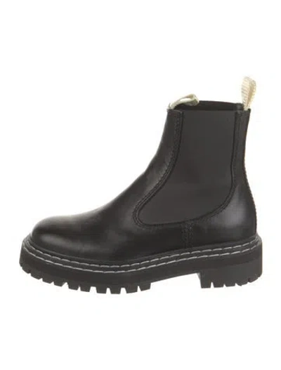 Pre-owned Proenza Schouler Leather Chelsea Boots In Black