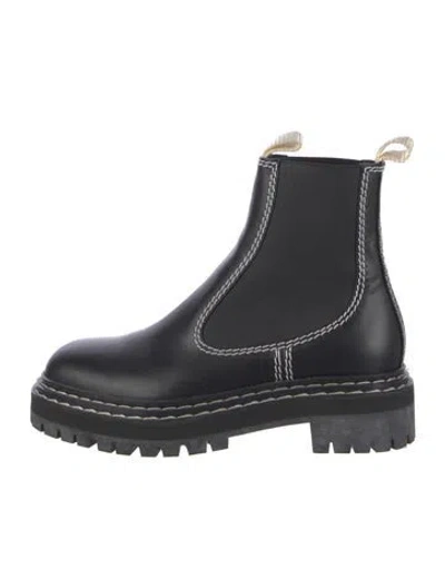 Pre-owned Proenza Schouler Leather Chelsea Boots In Blue